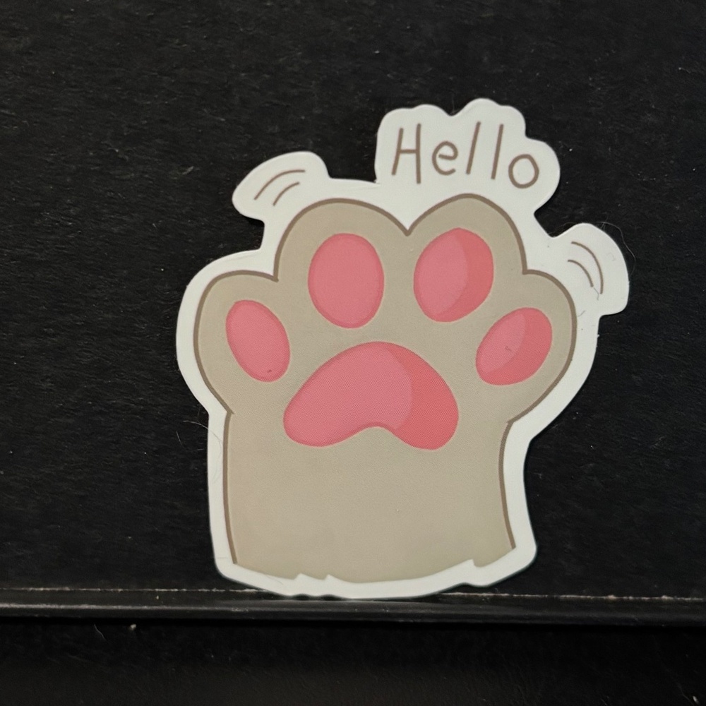 CAT TOE BEANS HELLO STICKER